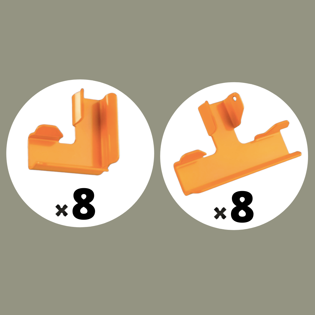 Lot de 8 L + 8 T - Connecteurs métalliques made in France